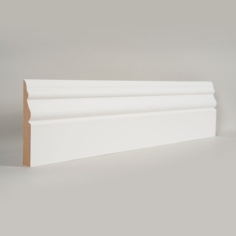 Rodapié de MDF (Imprimado con Relleno & Blanco Perla) 3/5' x 3 7/8'