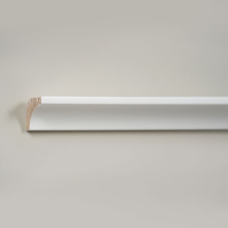 Moldura de Esquina Interna de Madera Sólida / Moldura Scotia (Preparada con Relleno) - Blanca 7/8