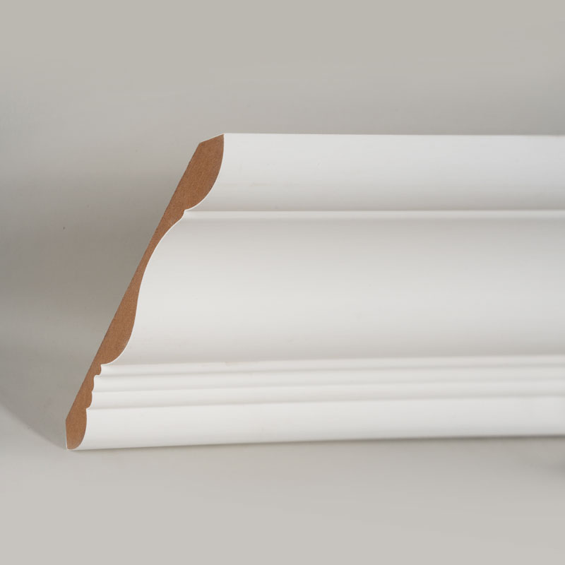 Moldura de Corona MDF (Preparada con Relleno y Blanco Perla) 3/5