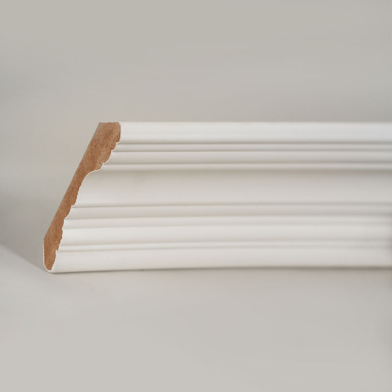 Moldura de Corona MDF (Preparada con Relleno y Blanco Perla) 3/5