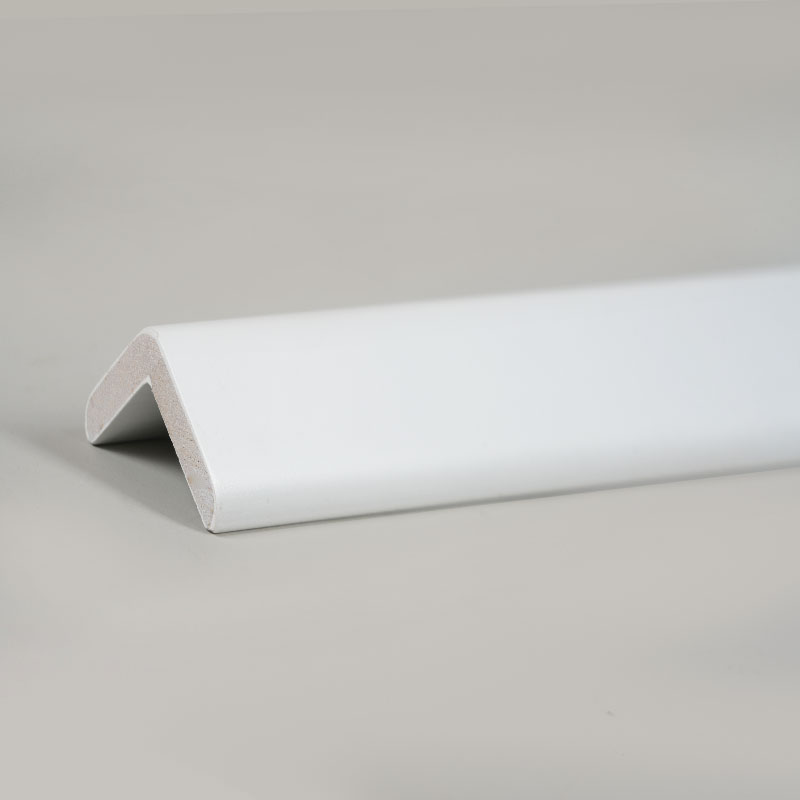Tira de transición de madera maciza de ángulo recto (90°) (pintura + relleno) - blanco 1 1/9 
