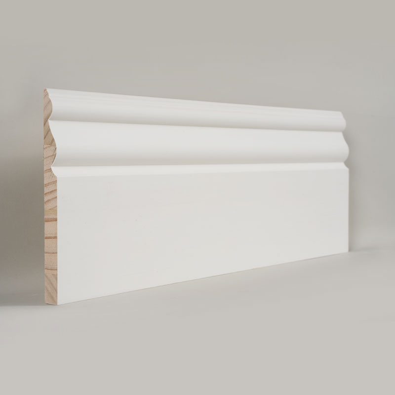 Rodapié de Pino (Imprimado con Relleno & Blanco Perla) 3/5