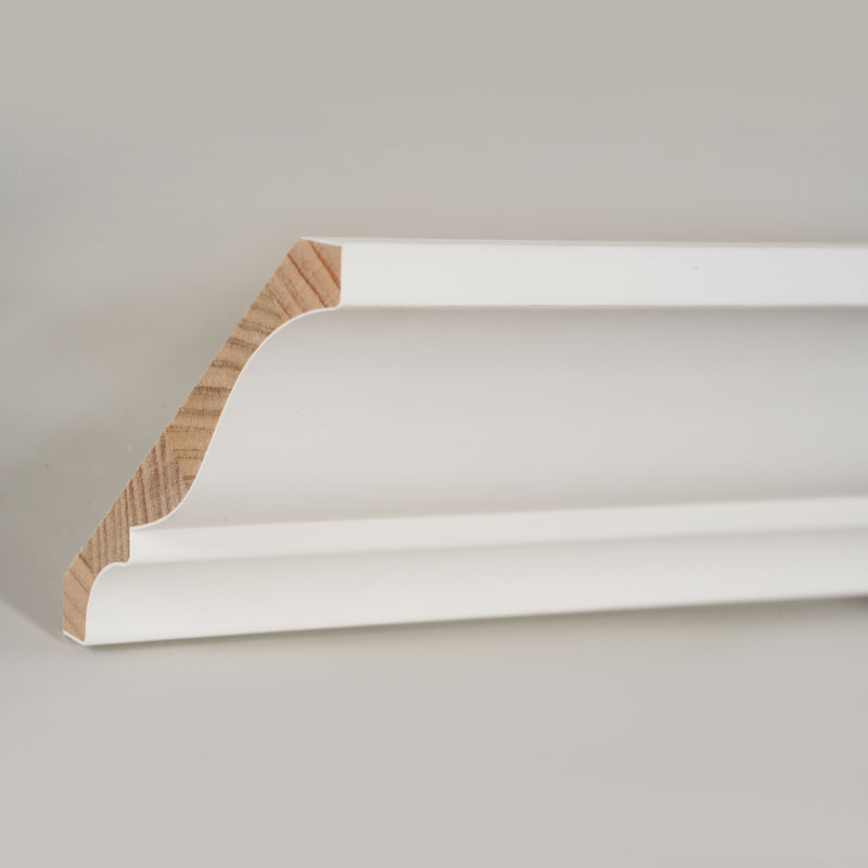 Moldura de Corona de Madera de Pino (Relleno-Primado y Blanco Perla) 3/5