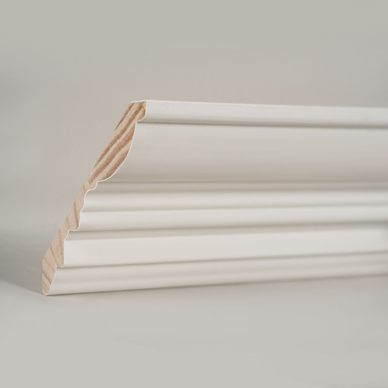 Moldura de Corona de Madera de Pino (Relleno-Primado y Blanco Perla) 3/5