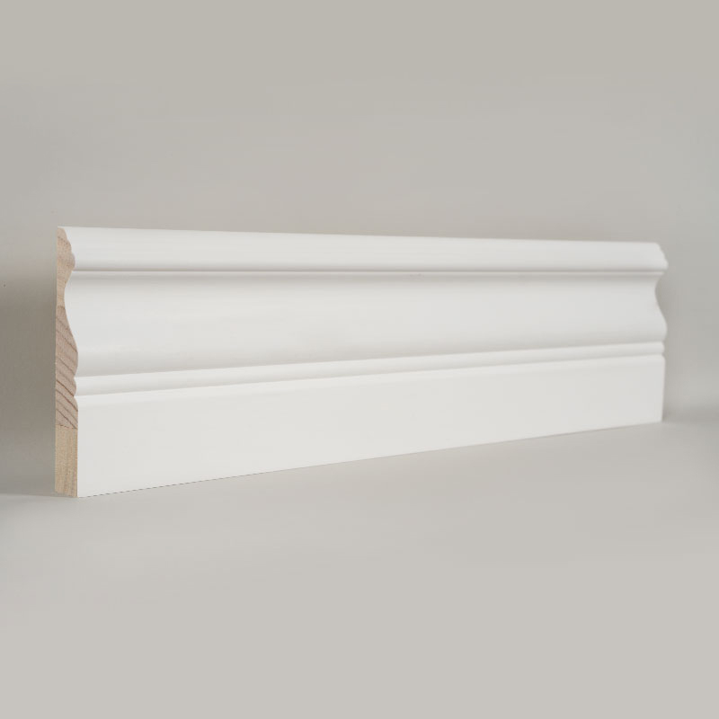 Rodapié de Pino (Imprimado con Relleno & Blanco Perla) 3/5