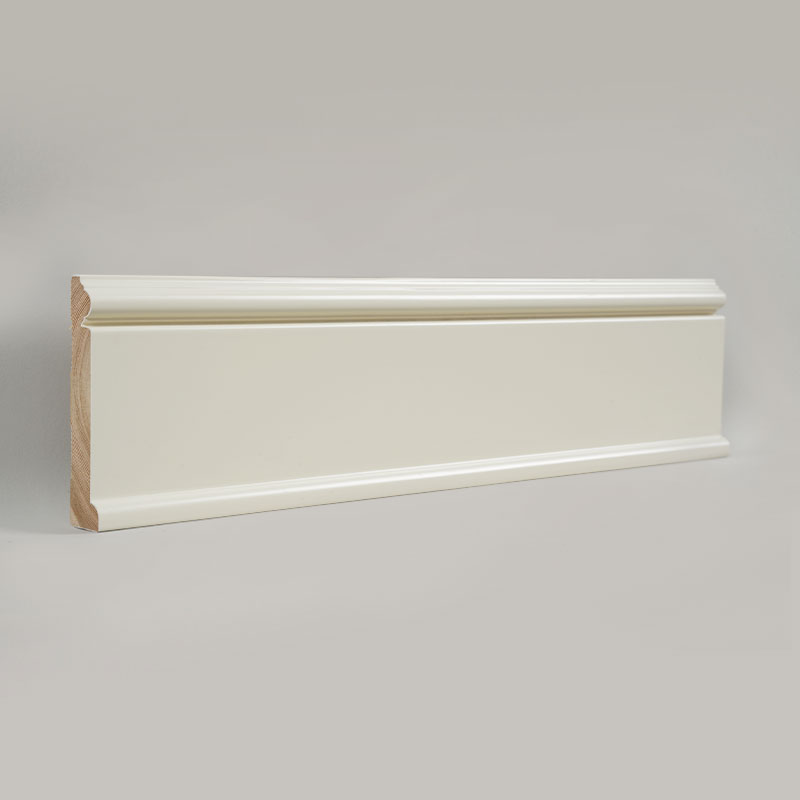 Rodapié de Madera de Pino (Imprimado y Pintado con Relleno) - Blanco 6/7' x 3 15/16'