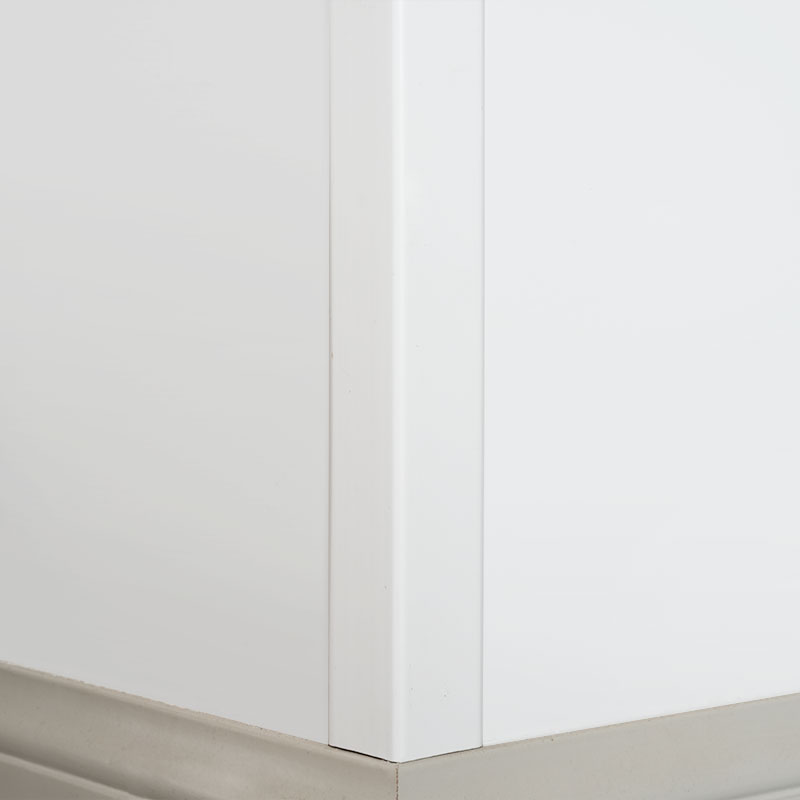 Tira de transición de madera maciza de ángulo recto (90°) (pintura + relleno) - blanco 1 1/2 