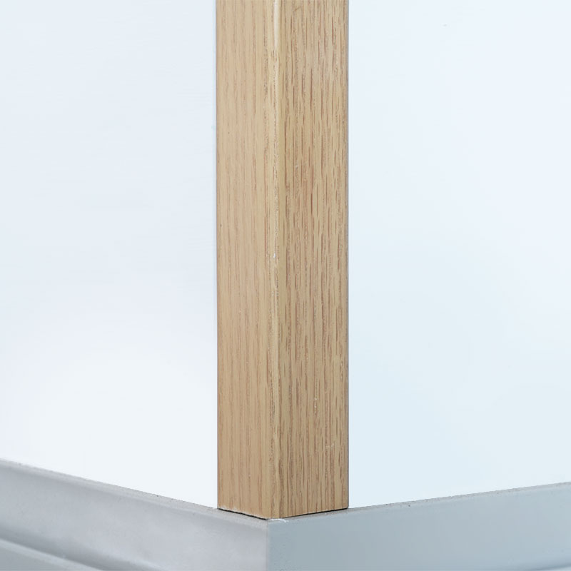 Tira de transición de madera maciza de ángulo recto (90°) (envuelta con chapa de roble rojo + pintura) - Color de roble 1 1/2 