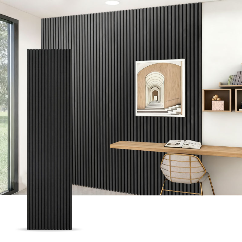 Panel de pared de rejilla/panel acústico de pared (recubierto en un solo lado con PVC) – Grano de madera / Grano de piedra / Color sólido 2400/2700mm x 600mm
