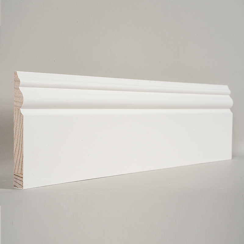 Rodapié de Pino (Imprimado con Relleno & Blanco Perla) 3/5