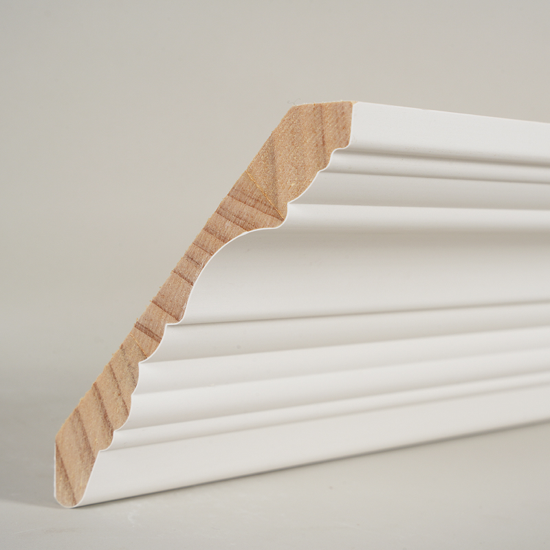 Moldura de Corona de Madera de Pino (Relleno-Primado y Blanco Perla) 3/5