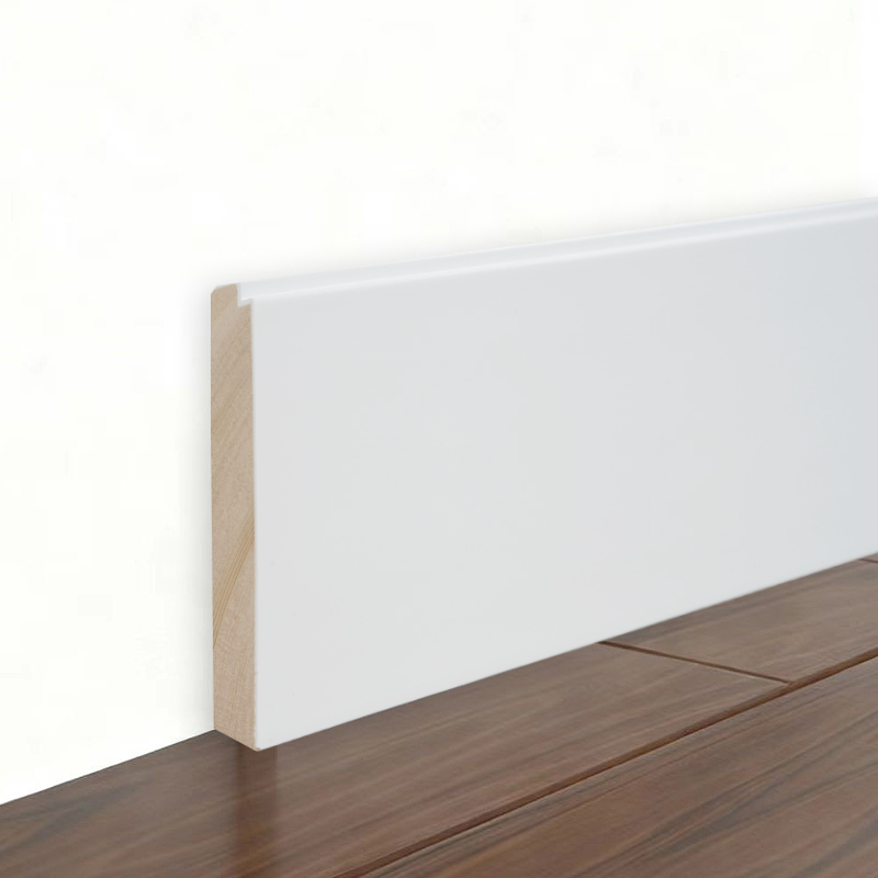 Rodapié de Madera de Pino (Imprimado y Pintado con Relleno) - Blanco 3/5