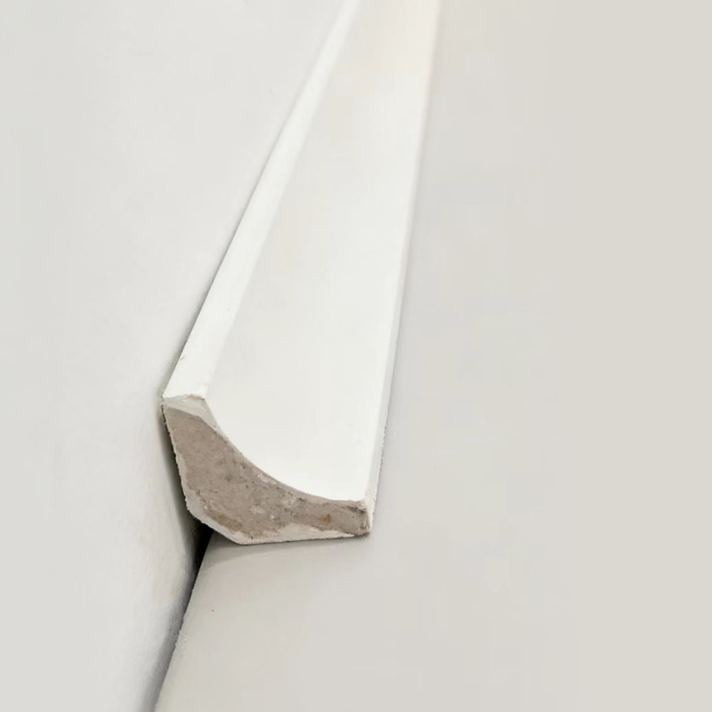 Moldura de Esquina Interna de Madera Sólida / Moldura Scotia (Preparada con Relleno) - Blanca 3/5