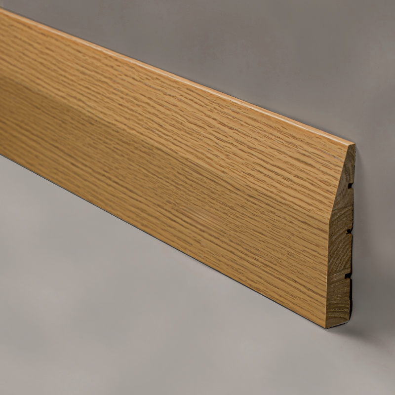 Rodapié de madera maciza (recubierto con chapa de roble rojo + pintura) - Color roble 3/5