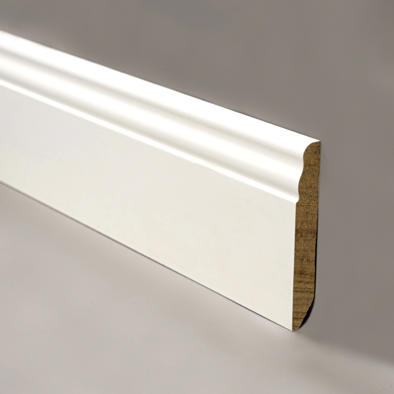 Rodapié de Madera Sólida (Imprimado y Pintado con Relleno) - Blanco 3/5