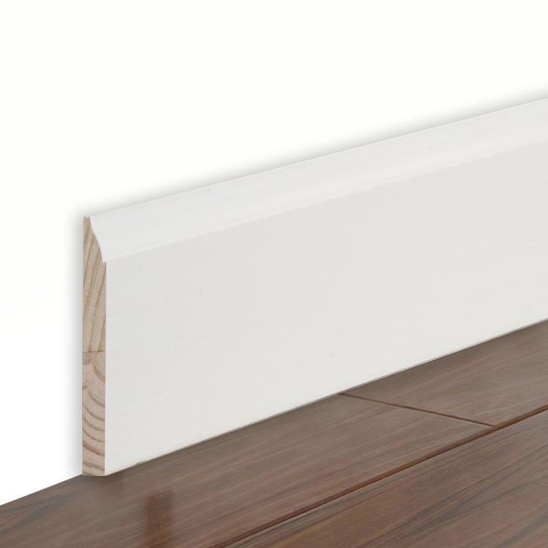 Rodapié de Pino (Imprimado con Relleno & Blanco Perla) 3/5