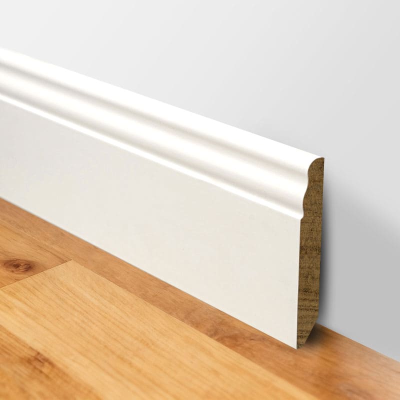 Rodapié de Madera Sólida (Imprimado y Pintado con Relleno) - Blanco 3/5