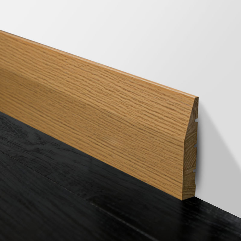 Rodapié de madera maciza (recubierto con chapa de roble rojo + pintura) - Color roble 3/5