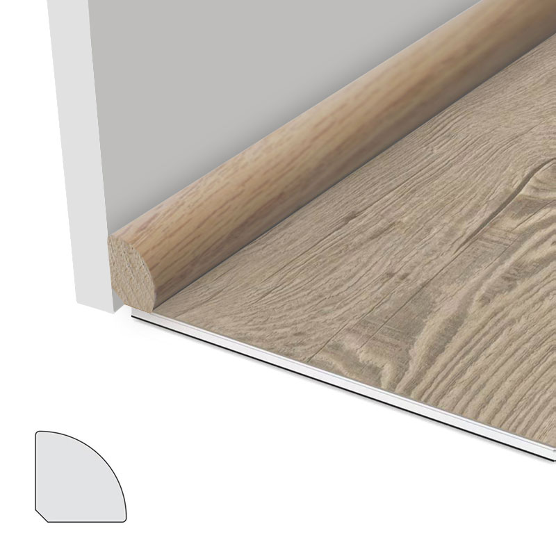 Moldura de cuarto de vuelta de madera maciza (recubierta con chapa de roble rojo + pintura) - Color roble 7/8